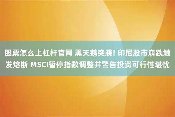 股票怎么上杠杆官网 黑天鹅突袭! 印尼股市崩跌触发熔断 MSCI暂停指数调整并警告投资可行性堪忧